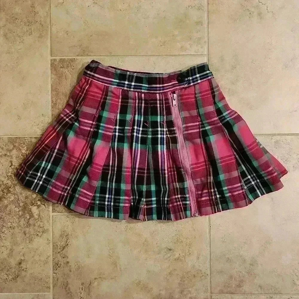 Children's Place Plaid Pleated Skirt with Liner Shorts